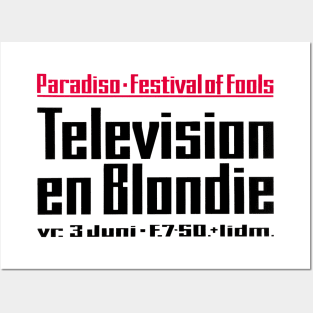 Television en Blondie Amsterdam Concert Poster (1977) Posters and Art